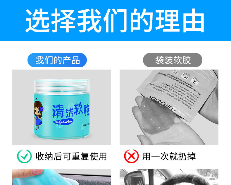 Cleaning Soft Gel Car Supplies Dust Removal Mud Gel Vacuum Cleaner Dust-Absorbing Multifunctional Car Interior Cleaning Tool