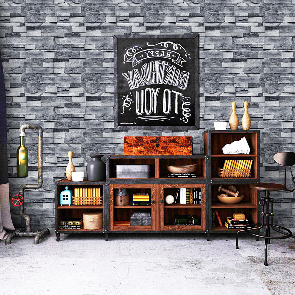 Self-adhesive wallpaper 3d three-dimensional brick wall stickers waterproof moisture-proof vintage stickers antique dado restaurant background wall wallpaper