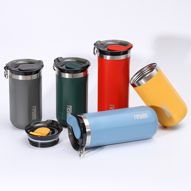 Simple 450mL Acero inoxidable ventosa al aire libre portátil coche taza hombres y mujeres moda taza de café