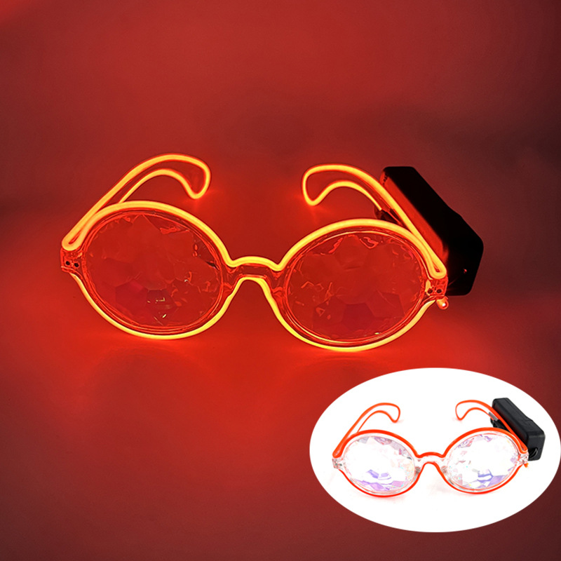 LED caleidoscopio gafas de espectáculo nocturno gafas de sol gafas de sol gafas de cristal de mosaico