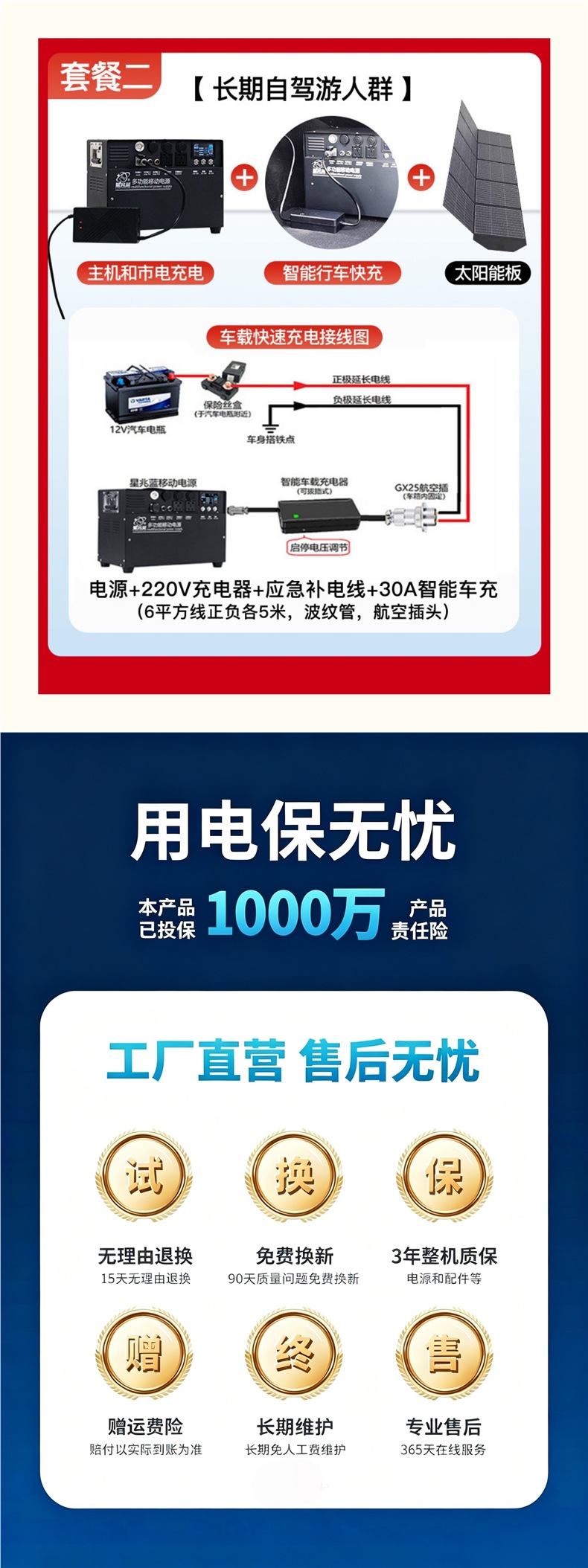 Xingzhao Blue Outdoor Mobile Power Supply 220v Portable Battery for Road Trips, Large Capacity for Car Camping and Emergency Use