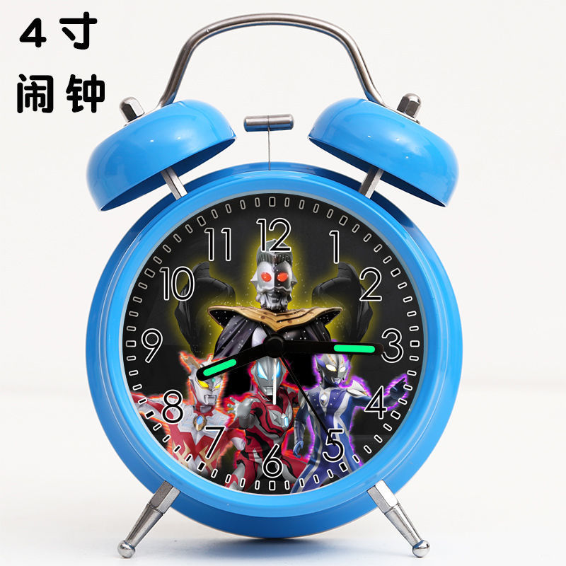 Despertador Arteito de despertar para estudiantes Niños Niños Nuevo Potente Despertar Luminoso Silencioso Ultraman Bell Home