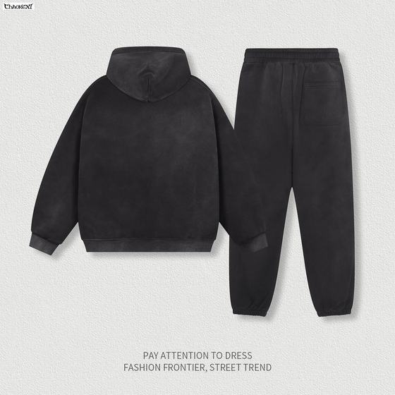 CKX Men's 2024 Autumn high quality vintage Ribbon Hoodie Jacket Fashion Brand fleece-lined Sweater suit