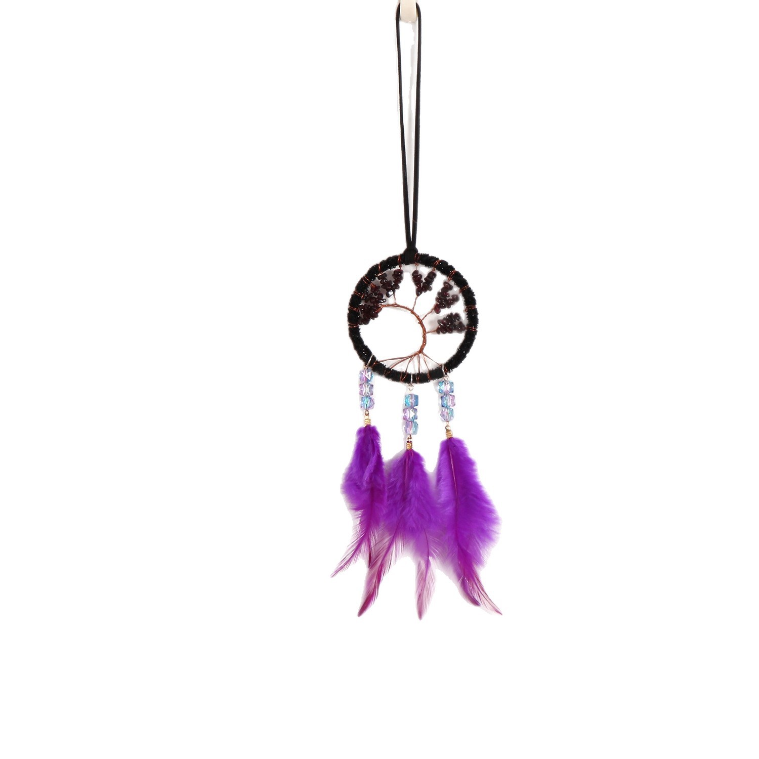 Transfronterizos de automóviles dreamcatcher red colgante bolsas decoración colgante decoración de automóviles plumas pequeños colgantes regalos de vacaciones