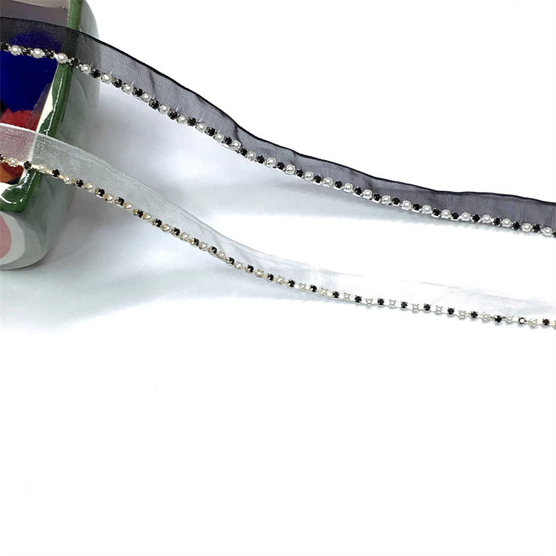 车线加工纱带珍珠钻链花边 鞋帽装饰 小香风舞台装服装辅料优供