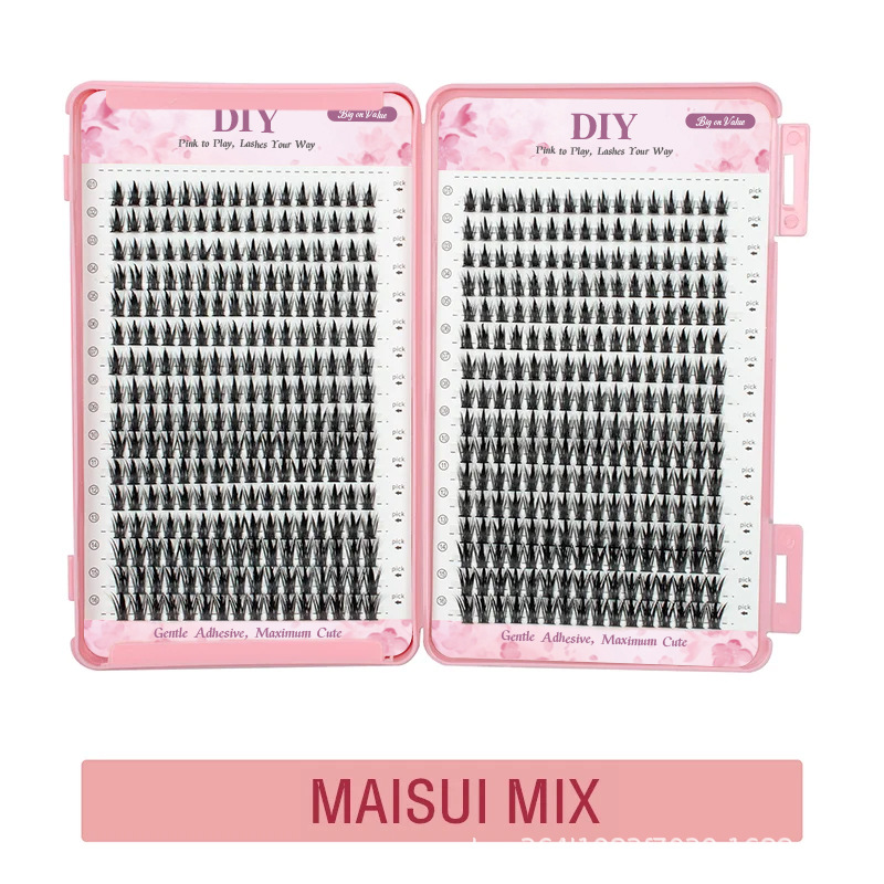 Fábrica de Amazon Europa y Estados Unidos falsas pestañas gruesas curvas 32 líneas de extensión diagonal de gran capacidad conjunto de injerto de pestañas libro
