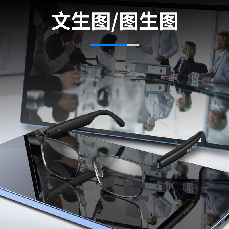 新しいモダンな HY-G9ai スマート翻訳メガネ男性と女性のファッショントレンド近視メタルハーフフレームオフィスメガネ|undefined