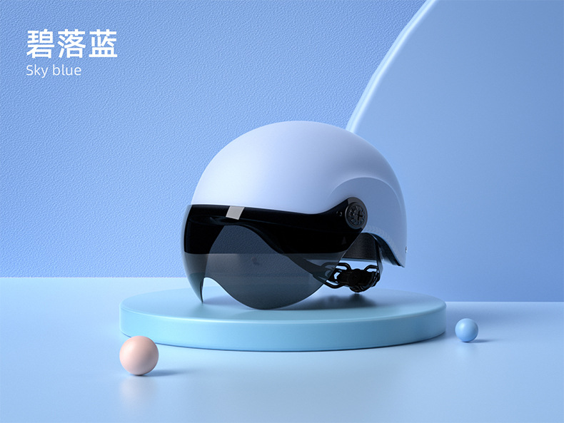 Cross-Border Foreign Trade Helmet, Electric Vehicle Helmet, Women's Safety Helmet, Universal for All Seasons, Summer Sun Protection, Motorcycle Helmet, Men's Half Helmet for Riding