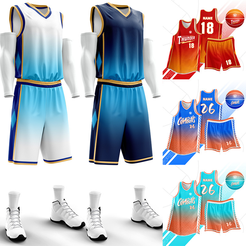 Basketball Uniform Suit for Male and Female College Students, Competition Team Uniform, Kidsren's Training Uniform, American Basketball Uniform, Custom Printed Number Summer