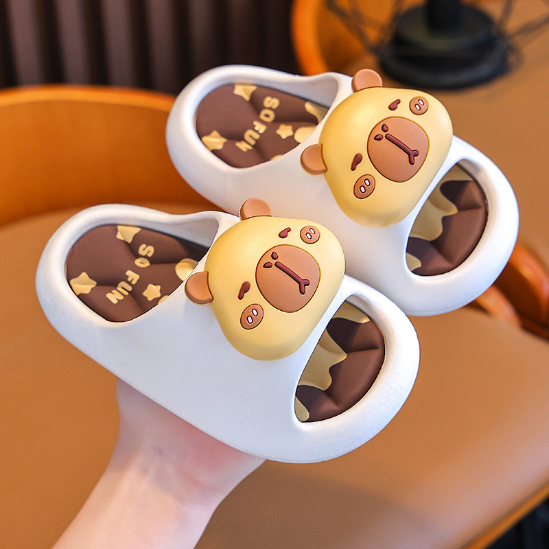 Capibara verano niños zapatillas antideslizantes de fondo suave para niños pequeños y medianos niños grandes zapatillas de baño de playa para niños