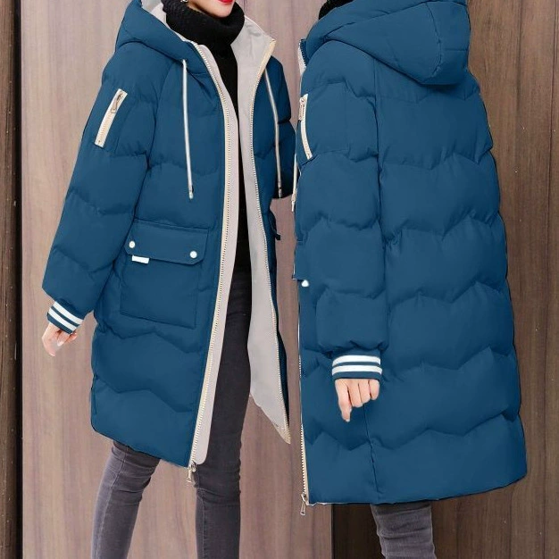 Long down jacket, mid-length, Korean style, oversize