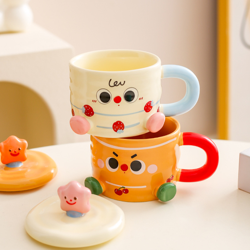 Muñeca creativa encantadora taza de cerámica taza de agua taza de regalo taza de café taza de leche taza de desayuno taza