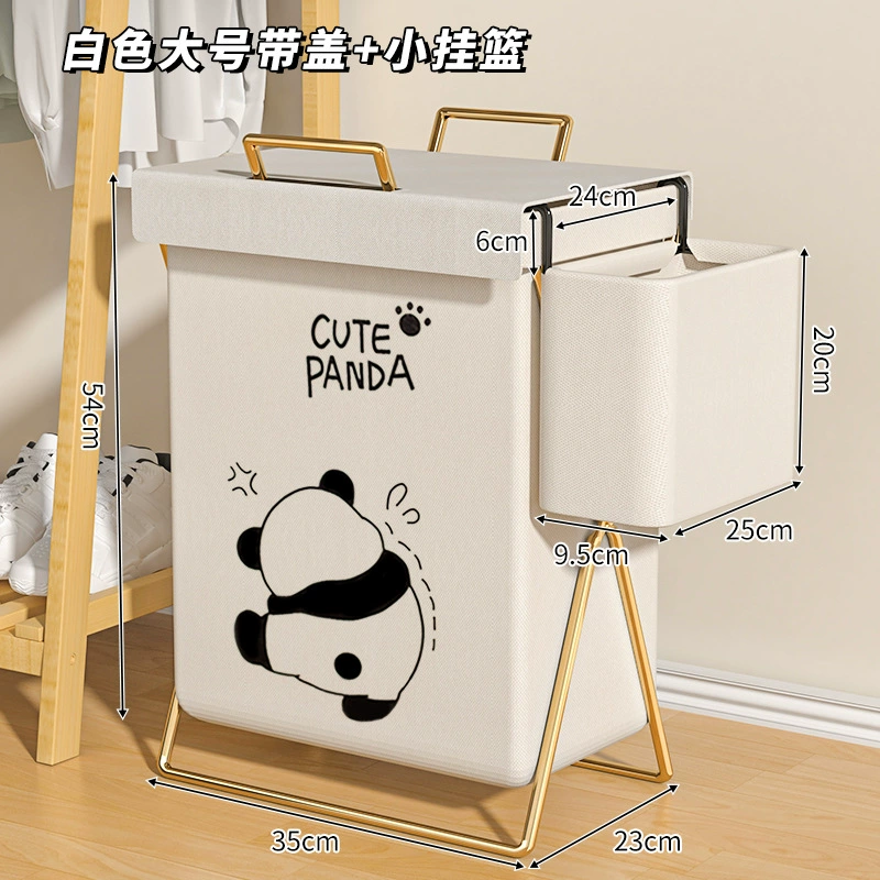 Foldable laundry basket, high quality storage basket, gold‑frame options, with/without lid