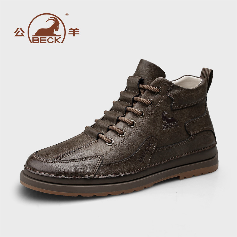 Gorilla Men's Shoes 2026 New Model Genuine Leather Soft Sole Martin Boots Men's Cowhide High-Top Casual Shoes Men's Leather Sneakers
