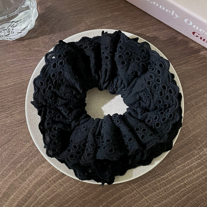 韩系蕾丝大肠发圈超大高级感慵懒风扎头花边发绳女丸子头头绳发饰|undefined