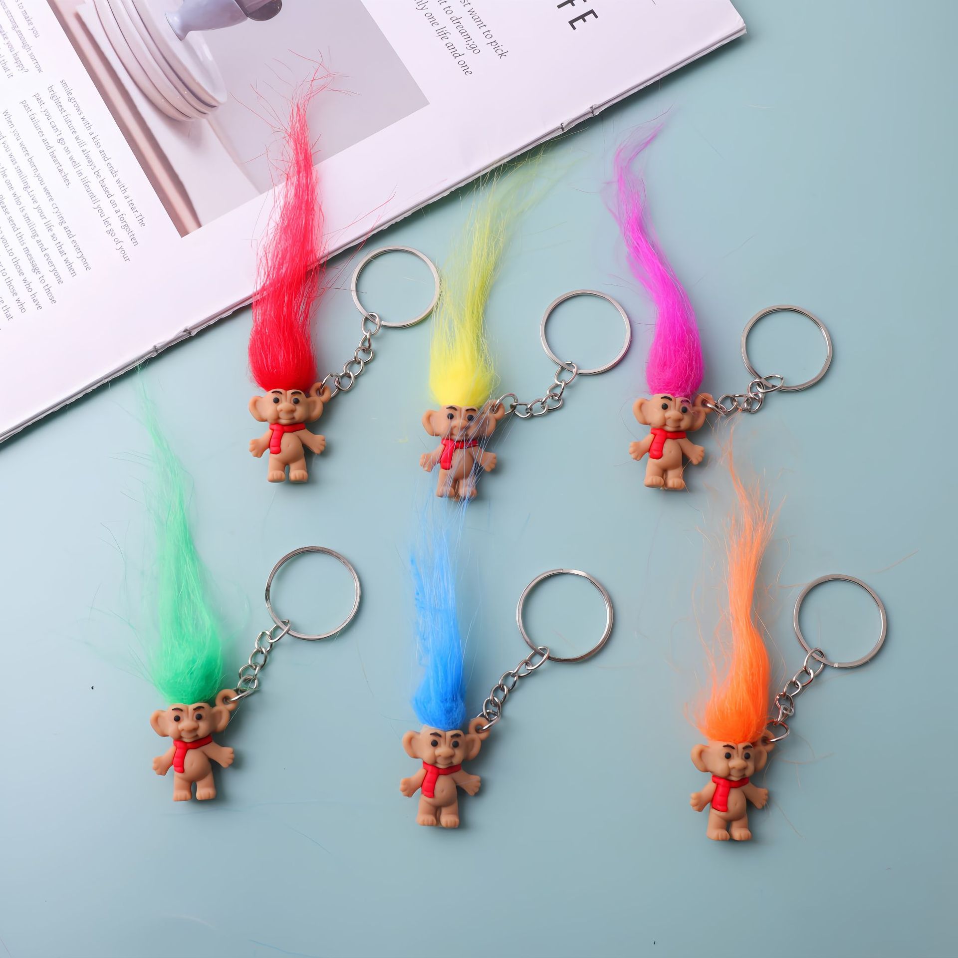 Muñecas trolls elfos de cabello mini cabello largo clown muñecas creativas muñecas juguetes de huevos