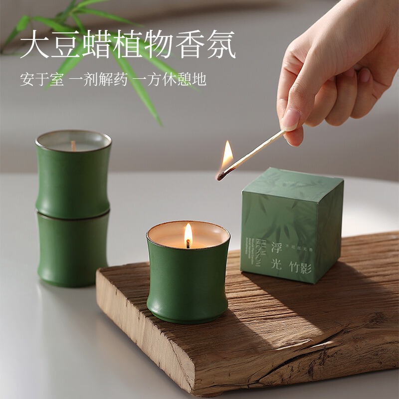 手工竹节造型香薰蜡烛家居装饰香氛蜡烛慢生活解压氛围蜡烛批发|undefined