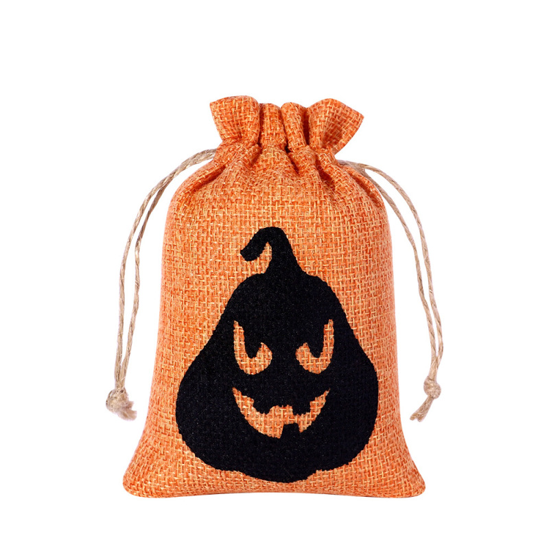 クロスボーダーハロウィンギフトバッグ在庫卸売子供用キャンディーバッグカボチャリネン巾着袋カスタマイズ|undefined