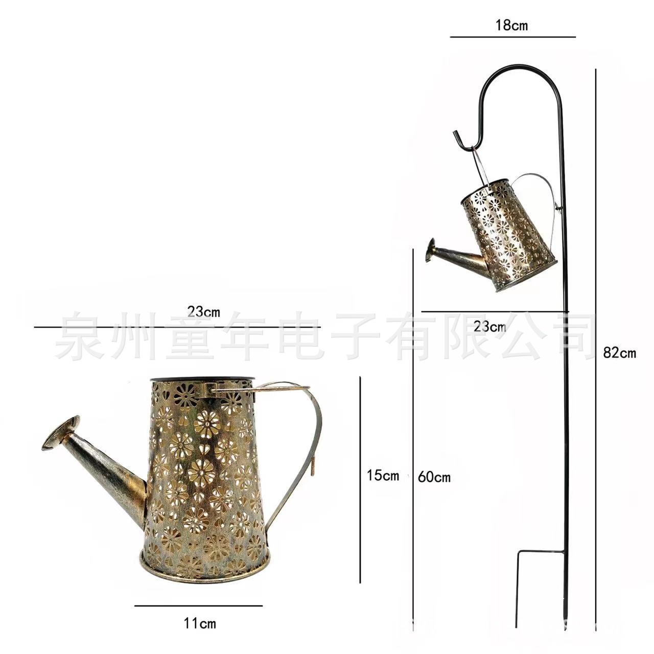 En stock lámpara solar lámpara de jardín lámpara hervidor de agua cónica crisantemo hervidor paisaje lámpara al aire libre hierro hueco lámpara de césped image 6