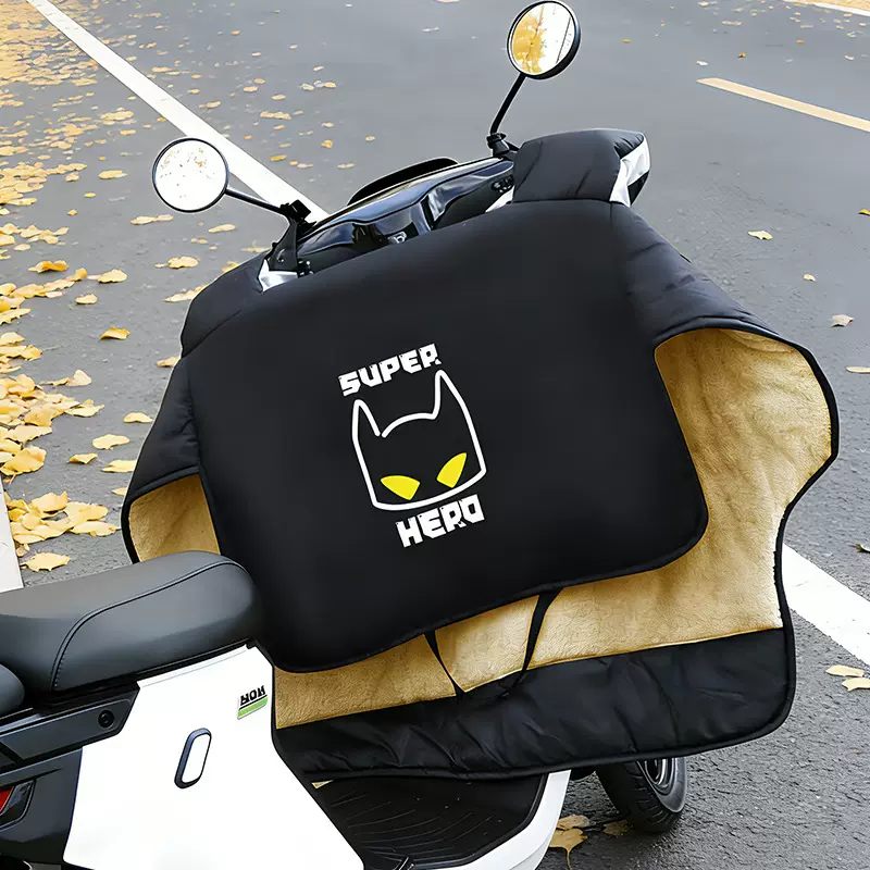 艾玛绿源电动车挡风被冬季加绒加厚台铃电瓶踏板摩托车防风罩通用