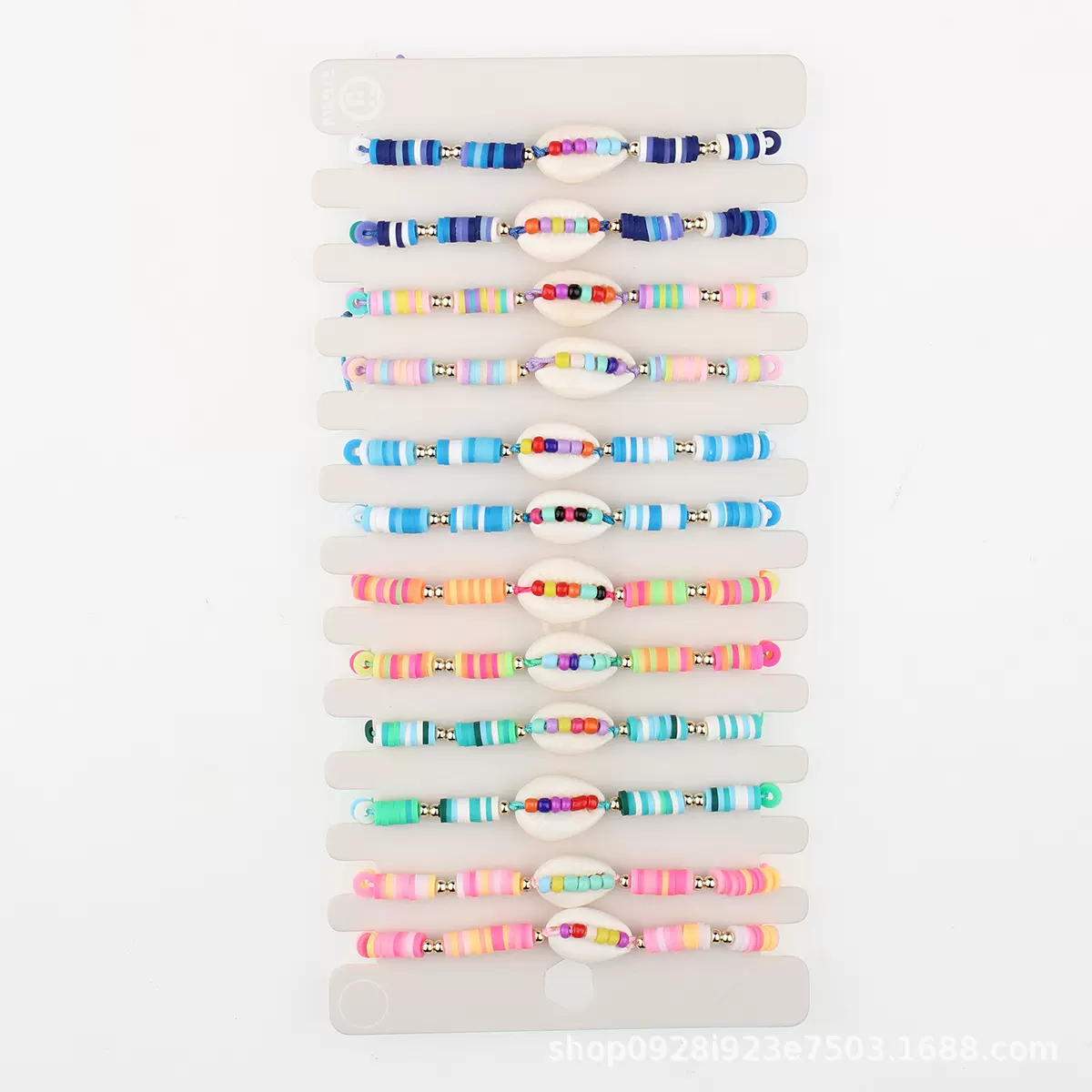 欧美跨境热销软陶米珠手链夏威夷贝壳编织手绳波西米亚风手饰批发