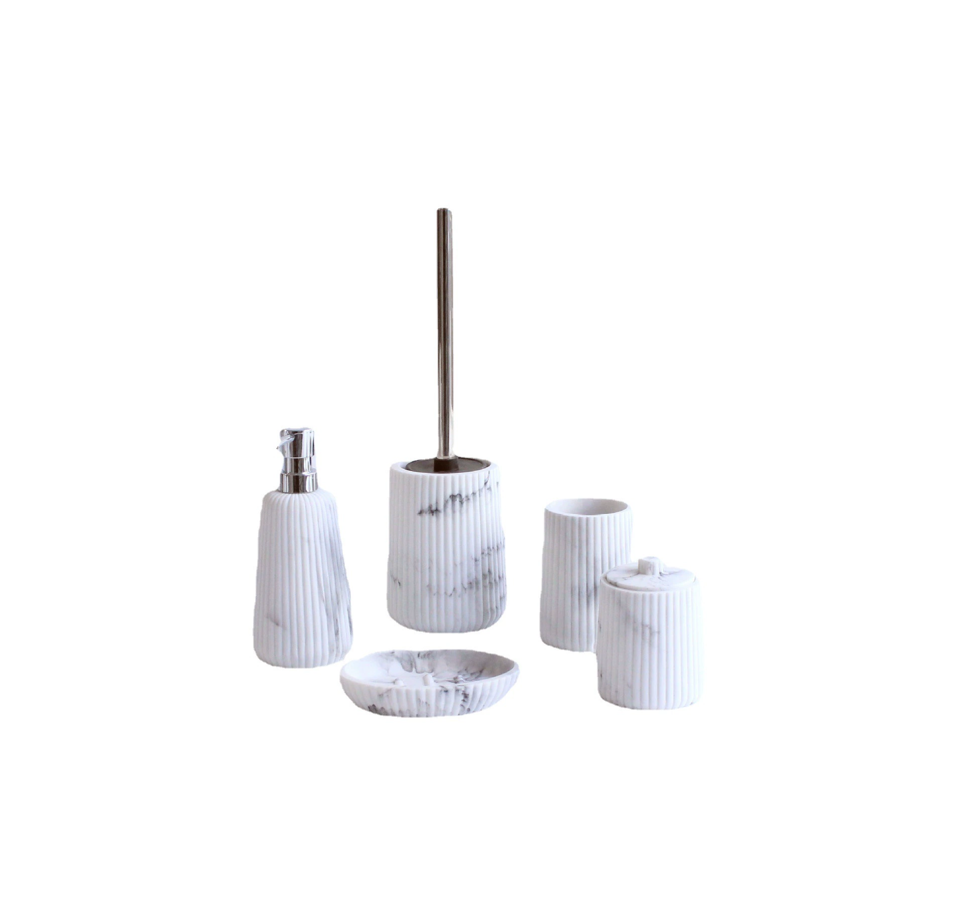 Marble creative set for hotel, room hand sanitizer, container, 4 piece set