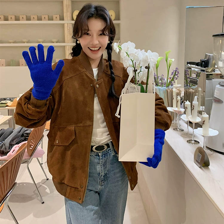 "Ретро еженедельник" Съемный пух пуховик из овчины кожаный ретро куртка американская осень