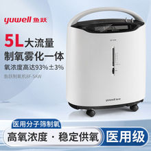 鱼跃制氧机8F-5AW家用吸氧雾化医用8f-5w老人孕妇5L高浓度大流量