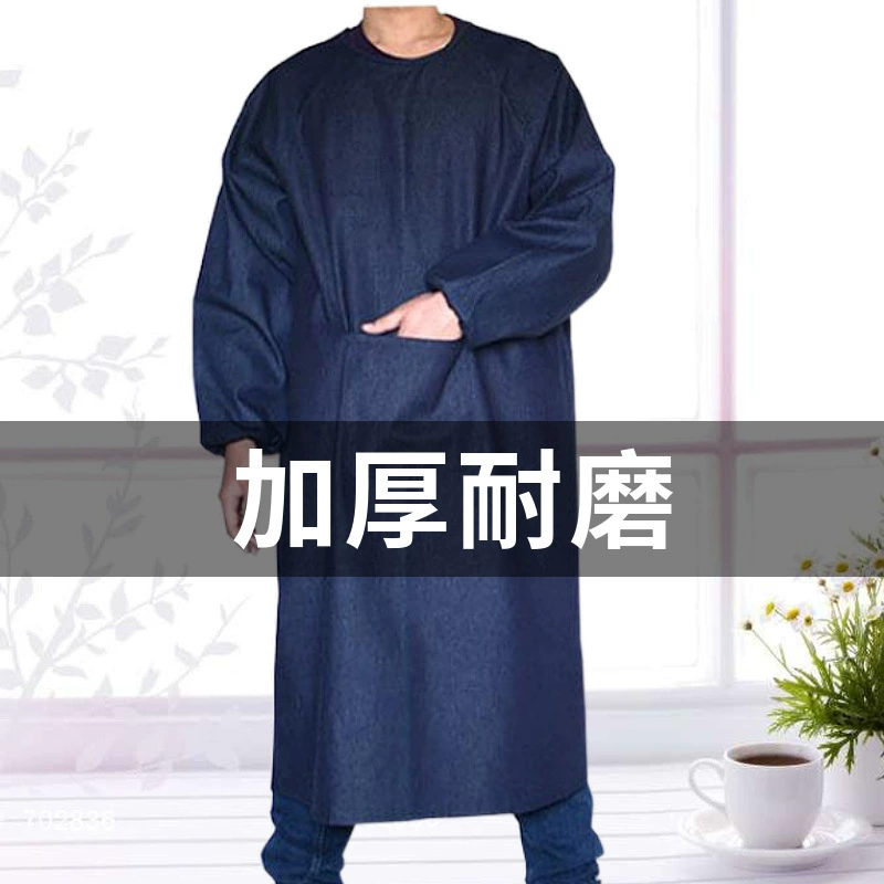 Wear-resistant cotton denim bib for men and women, increased thickness, wholesale