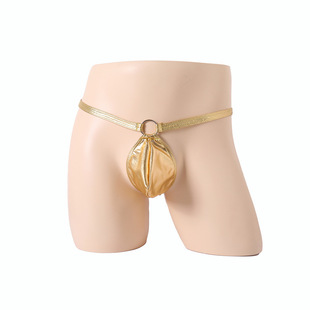Men's Thong Wholesale Men's Low-Waist Pants Men's Sexy Glossy Ring Design Underwear Underwear Men's Manufacturer