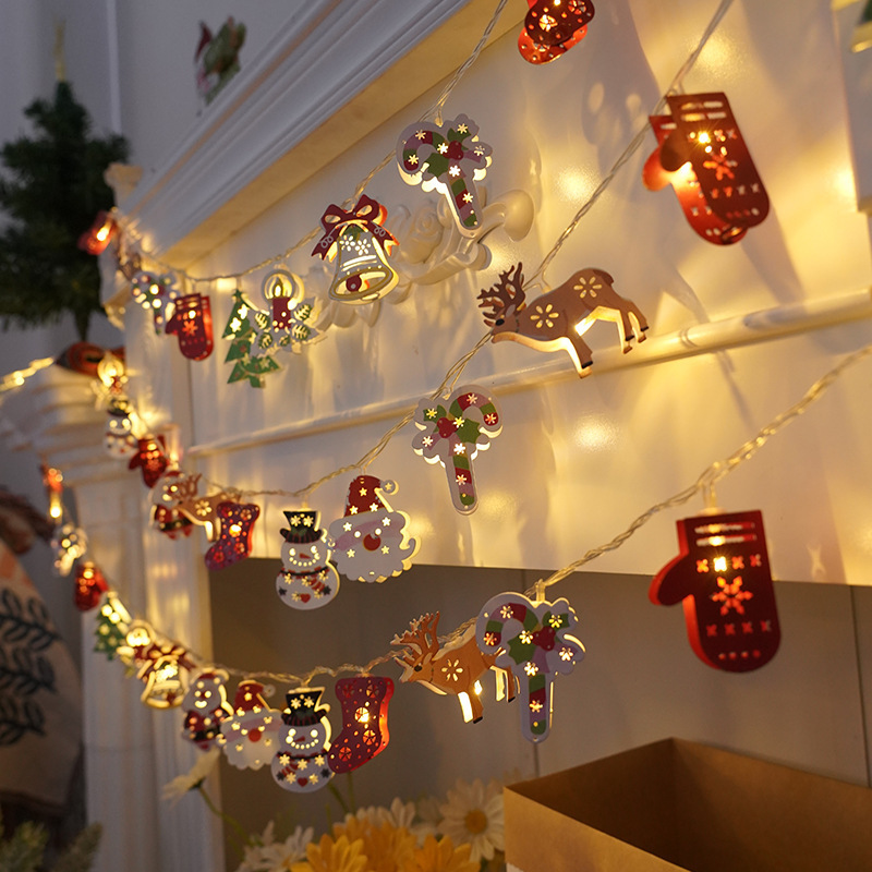 Papá Noel iluminación LED lámpara de color lámpara de Navidad hierro forjado lámpara de decoración de Navidad árbol de Navidad lámpara de cadena image 3