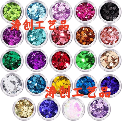 Dırnaq bəzəkləri: Glitter, Handmade Nail Sequins, Mixed - 24-colors-3g-bottle-metallic-color-mix