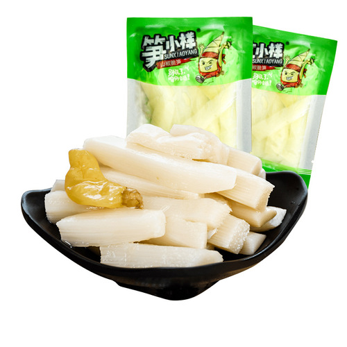 One-piece instant bamboo shoot snack with spicy pickled bamboo shoots, small packaging, popular leisure snack, ready to eat after opening, fresh mountain pepper, wholesale