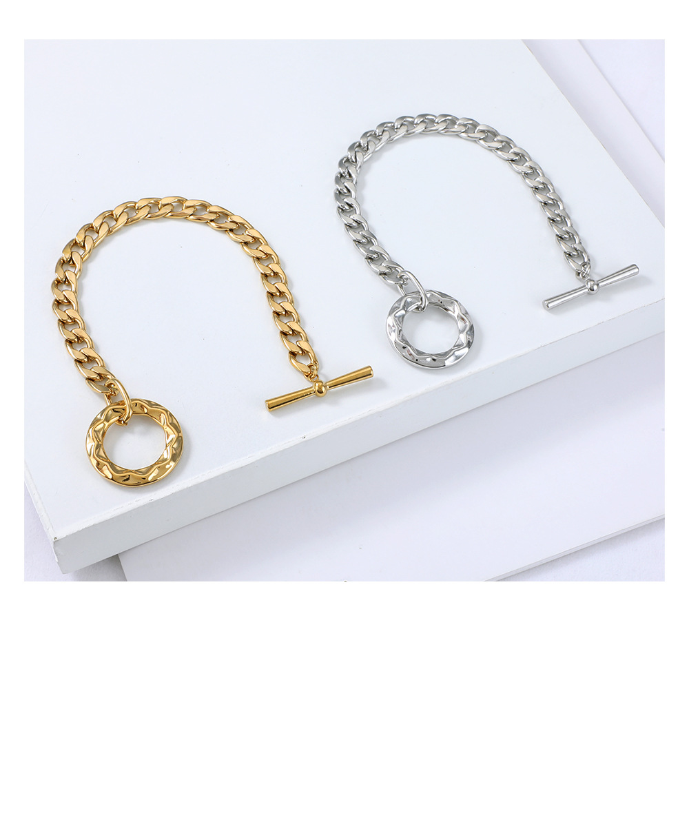 Nihaojewelry Fashion Thick Chain Ot Buckle Stainless Steel Bracelet Wholesale Jewelry display picture 6