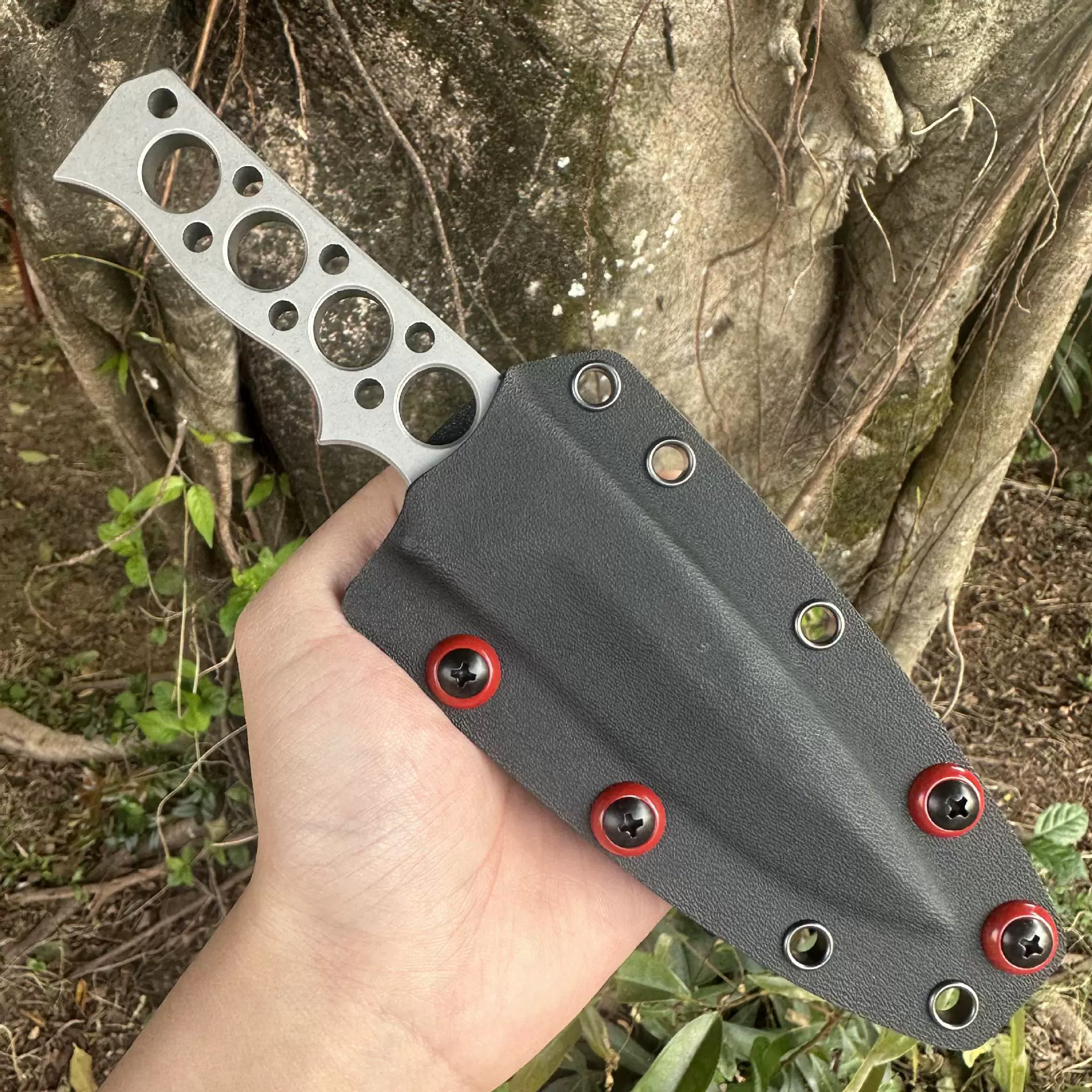 Нож уличный с прямым лезвием DC53, интегральная фрезеровка CNC, точная шлифовка, хорошее сцепление, с ножнами K