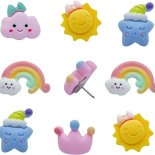 Cross-border new cute rainbow cloud Cork pushpin Cartoon creative message board decoration fixed pushpin pushpin