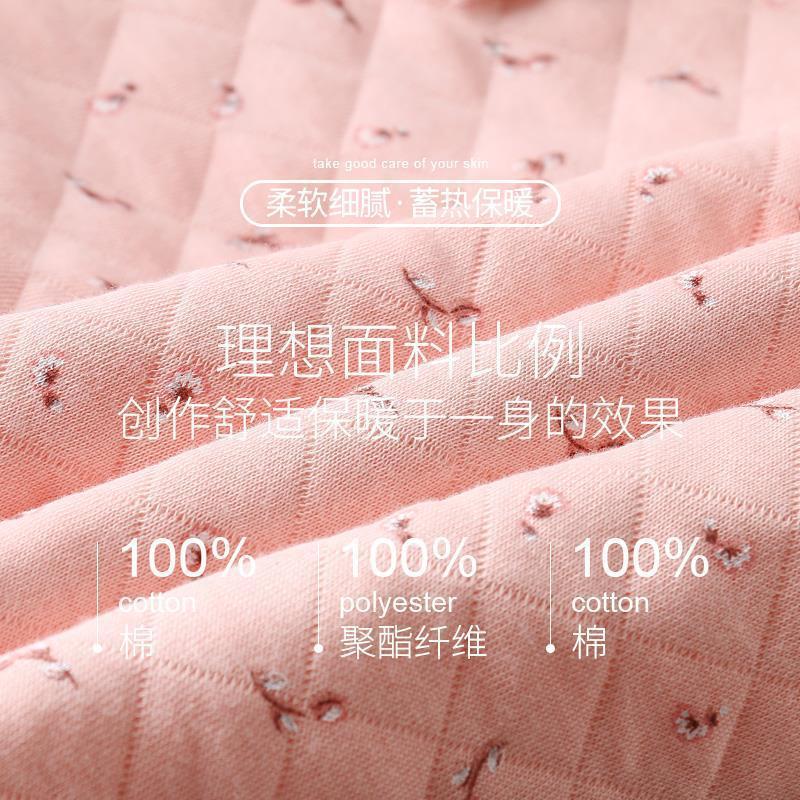 100% pijamas de algodón para mujer Otoño e Invierno de manga larga engrosada primavera y otoño mamá entresuelo ropa para el hogar traje delgado de invierno