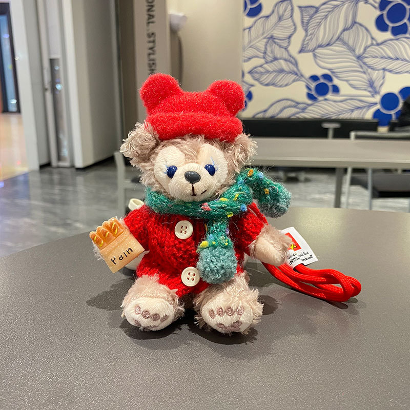 Linda muñeca de peluche Shirelimei muñeca de dibujos animados Duffy oso bolso colgante llavero de coche regalo de pareja