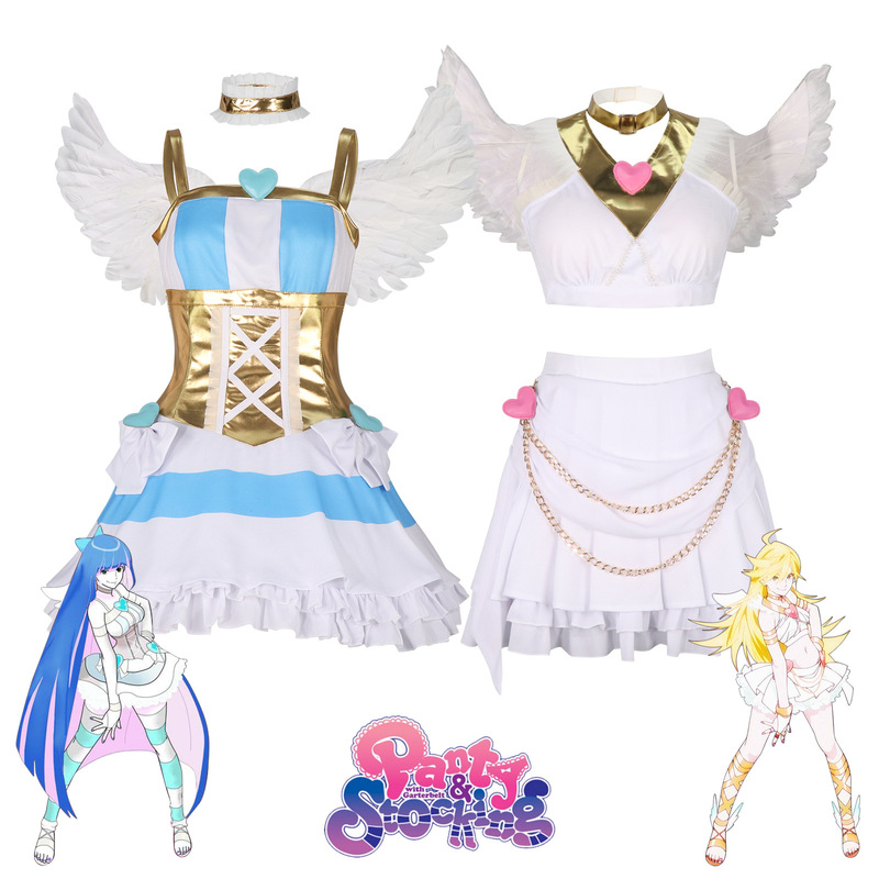 Garter Belt Angel Cosplay Costume, St. Tonic Battle Suit Cosplay Stage Performance Lolita Dress