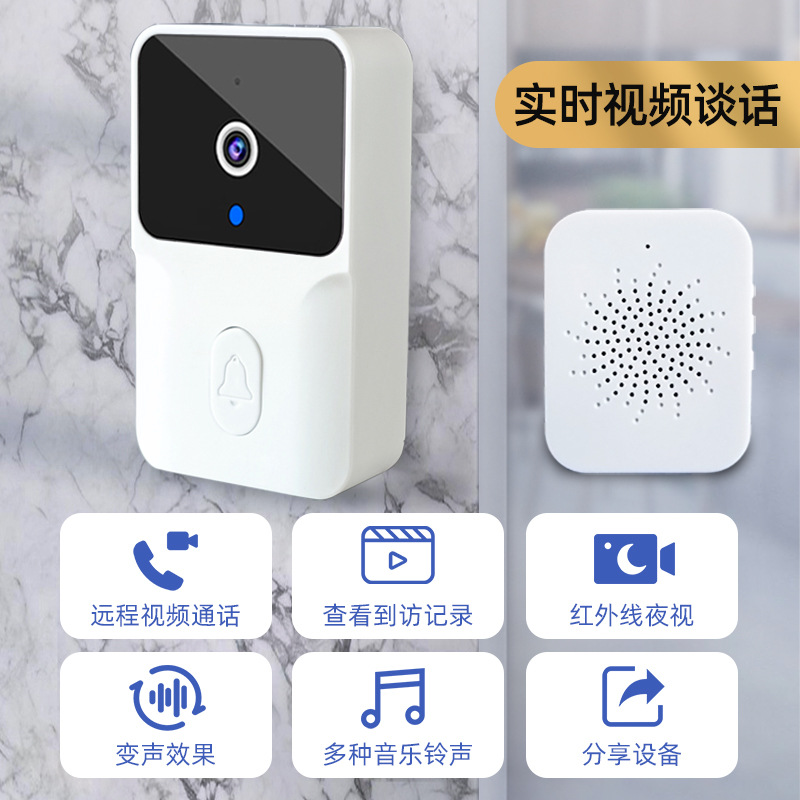 Nuevo zhijia timbre de vídeo inalámbrico WIFI timbre de vídeo teléfono móvil APP intercomunicador de voz timbre de vigilancia