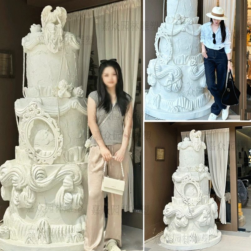 Гигантская скульптура торта, украшение хлеба, украшение перед кондитерским магазином
