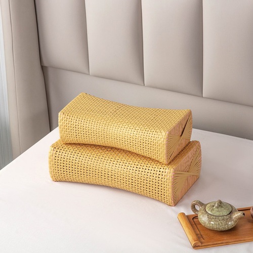 Hollow PE rattan pillow imitation teng pillow summer cooling pillow PE rattan hollow cooling pillow imitation bamboo sauna pillow cervical spine