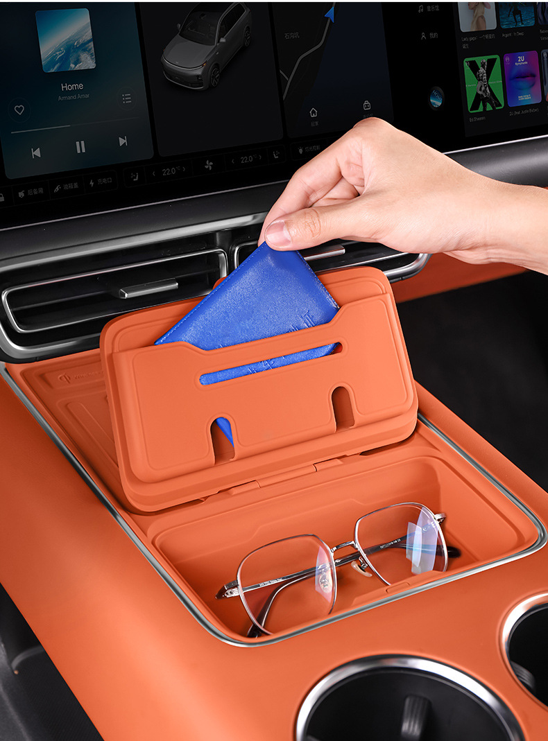 Special Ideal L6L7L8L9 Central Control Wireless Charging Pad MEGA Silicone Water Cup Set Car Accessories Modification Accessories