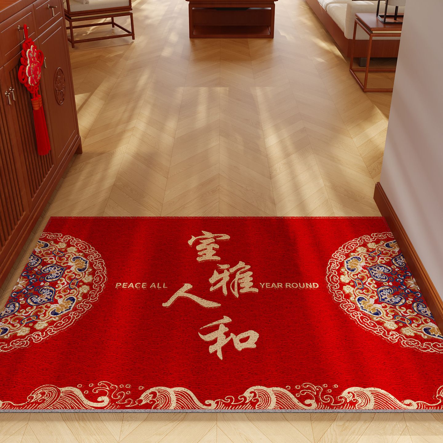 Año Nuevo chino alfombra roja Fulu en la casa nueva mueve en la casa artículos de decoración alfombra doméstica puerta de entrada image 10