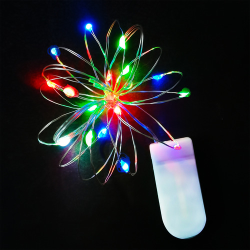 七彩变色闪烁灯串 rgb暖白快慢闪圣诞彩灯电池灯 礼盒装饰led灯串
