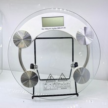 26x26小圆形钢化玻璃人体秤2003A体重秤 家用跨境透明浴室秤180kg
