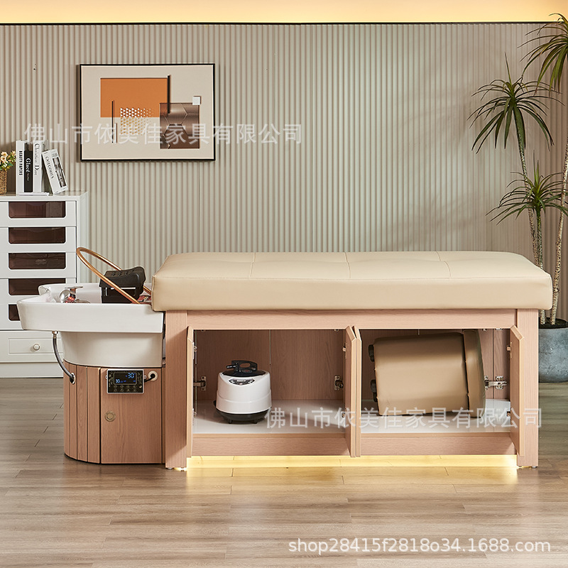 Yimei Jiaba masaje tailandés cama de lavado de cabello salón de peluquería especial de tratamiento de cabello agua circulante fumigante salón de belleza salón de belleza