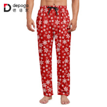 圣诞节欧美居家裤男仿棉长款3D热升华印花亚马逊个性睡裤厂家批发