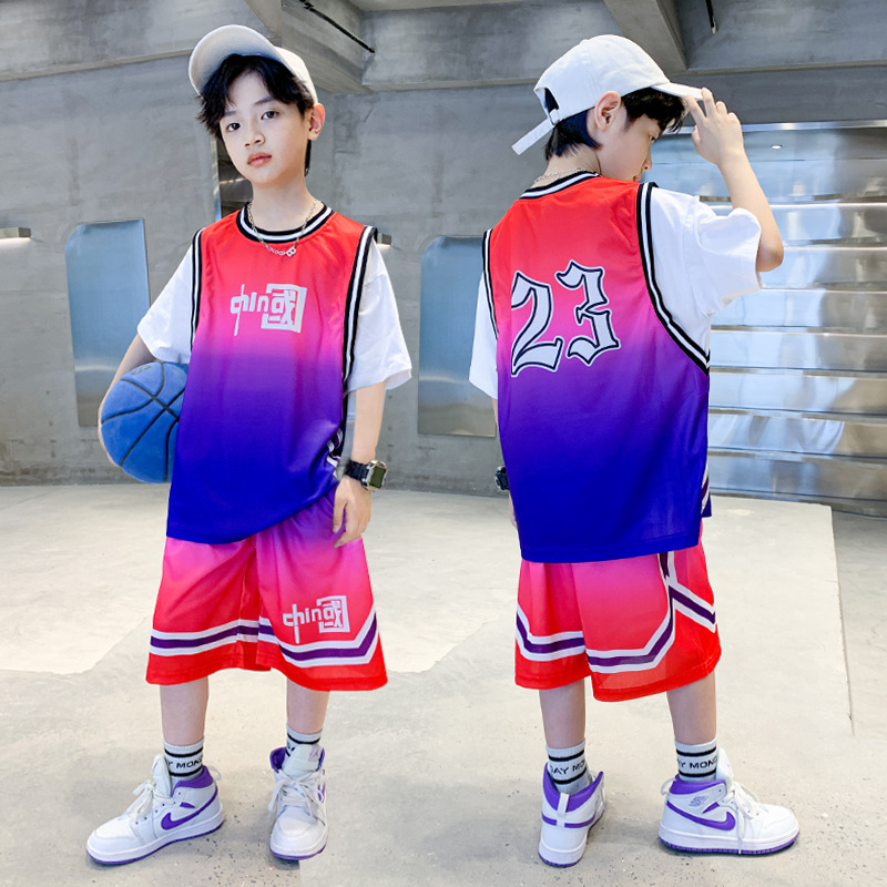 Children's Summer Short Sleeve Set 2024 New Style Cute Boys' Summer Wear for Middle-Aged Boys, Sporty Clothes for Boys, Fashion Trendsetter