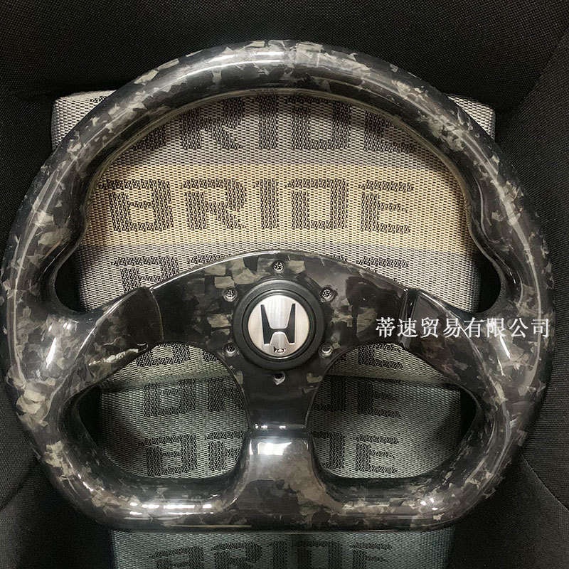 Factory direct sales universal D-type real carbon fiber steering wheel for car modification, 13 inches 320mm forged carbon fiber steering wheel
